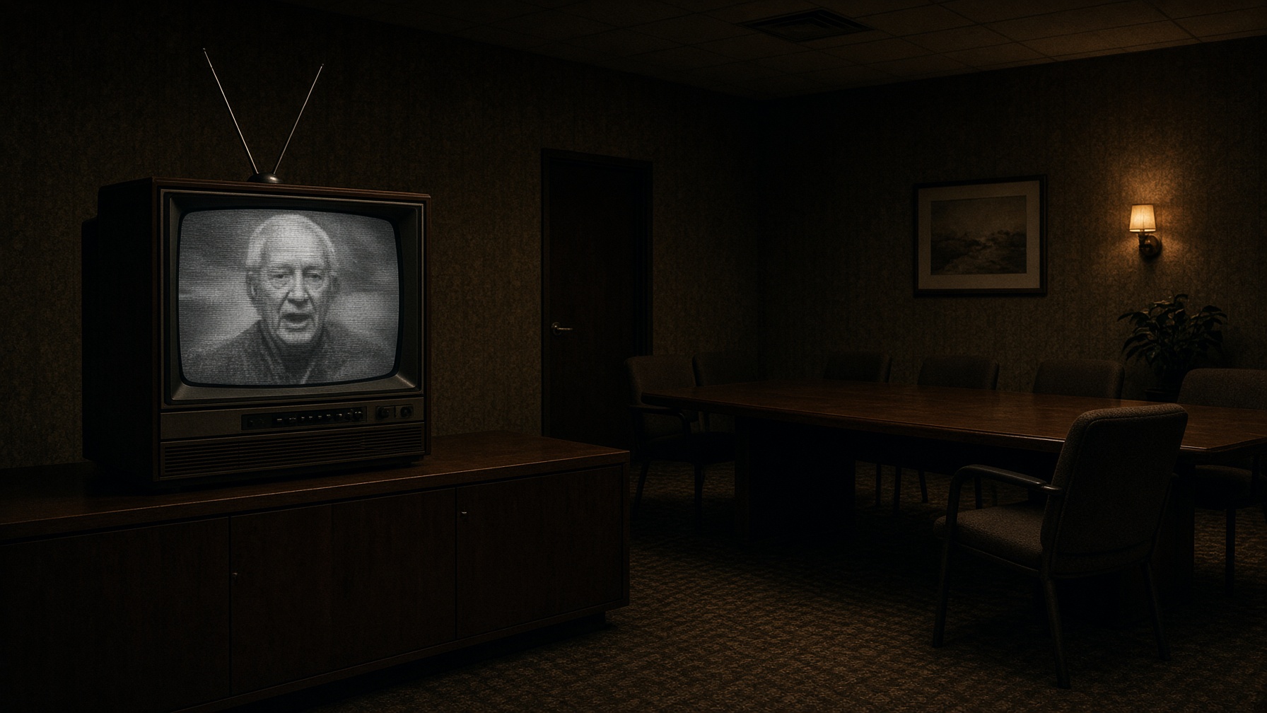 Deming on American television in June 1980, in an empty room.